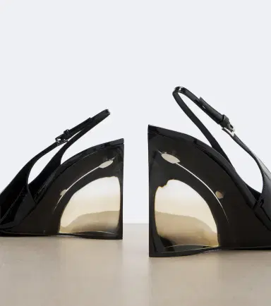Alaïa Alaïa Invisible patent leather wedge pumps | Thumbnail 3 Alaïa Alaïa Invisible patent leather wedge pumps | Thumbnail 3