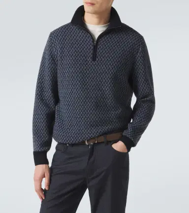 AGNONA Cashmere, wool, and silk half-zip sweater | Thumbnail 2 AGNONA Cashmere, wool, and silk half-zip sweater | Thumbnail 2