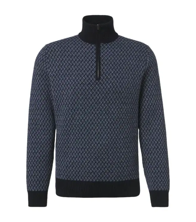 Cashmere, wool, and silk half-zip sweater