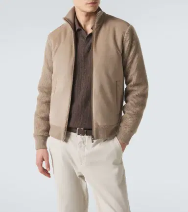 Agnona Cashmere and suede bomber jacket | Thumbnail 3