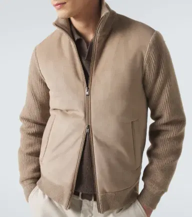 Agnona Cashmere and suede bomber jacket | Thumbnail 4