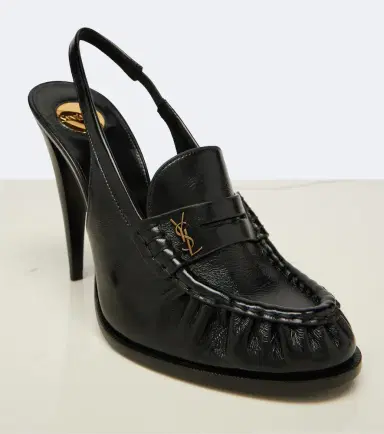 Saint Laurent Le Loafer leather slingback pumps | Thumbnail 2