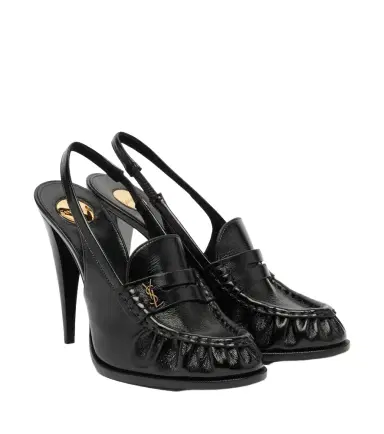 Saint Laurent Le Loafer leather slingback pumps | Thumbnail 1