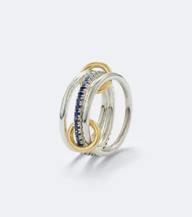 Spinelli Kilcollin Tigris sterling silver and 18kt gold ring with sapphires | Thumbnail 2