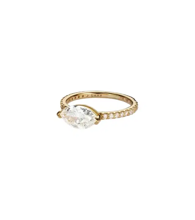 Shay Jewelry 18kt gold pinky ring with diamonds