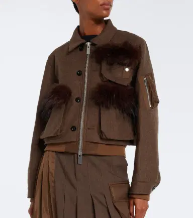 Sacai Wool blouson jacket | Thumbnail 2 Sacai Wool blouson jacket | Thumbnail 2
