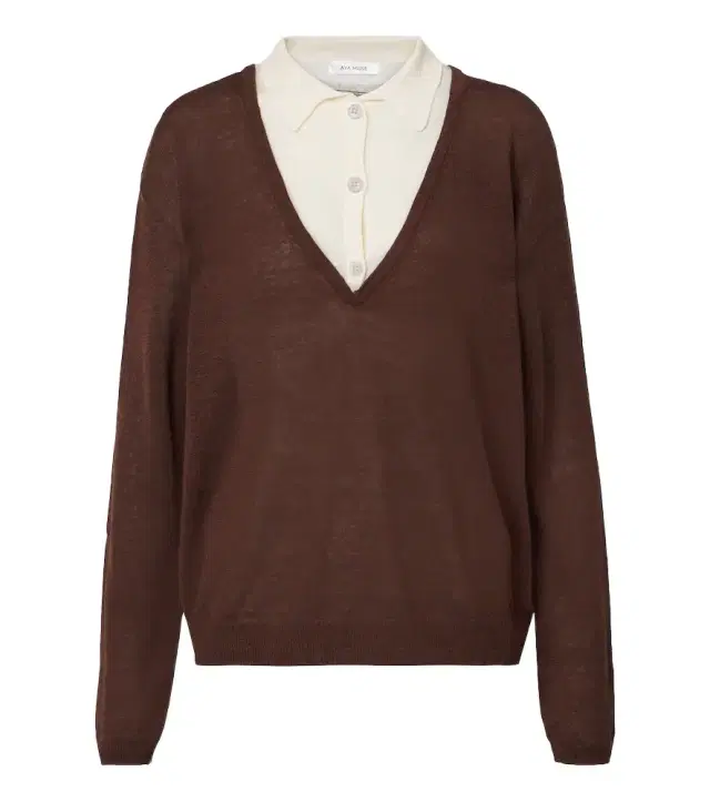 Aya Muse Eirae paneled linen-blend sweater