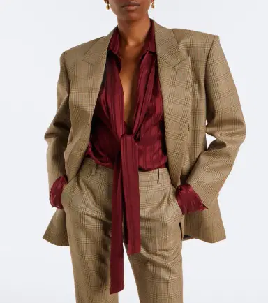 Saint Laurent Striped tie-neck silk jacquard blouse | Thumbnail 2