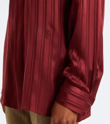 Saint Laurent Striped tie-neck silk jacquard blouse | Thumbnail 3