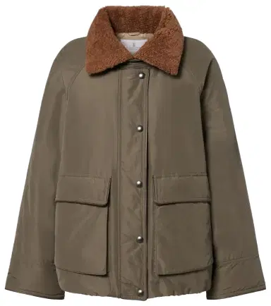 Brunello Cucinelli Shearling-trimmed cotton-blend jacket | Thumbnail 1 Brunello Cucinelli Shearling-trimmed cotton-blend jacket | Thumbnail 1