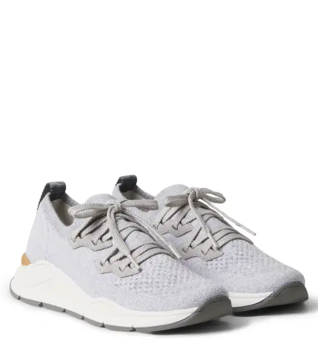 Brunello Cucinelli Kids Suede-trimmed sneakers