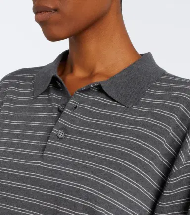 Nili Lotan Striped cotton jersey polo shirt | Thumbnail 4