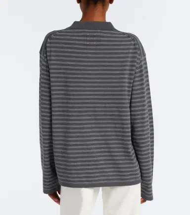 Nili Lotan Striped cotton jersey polo shirt | Thumbnail 5