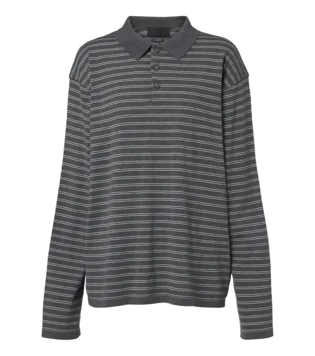 Nili Lotan Striped cotton jersey polo shirt
