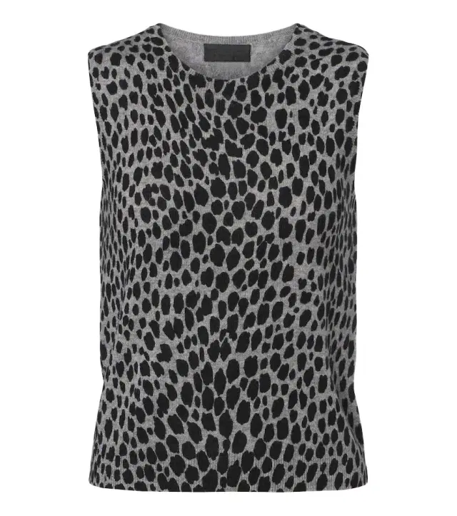 Nili Lotan Nessa leopard-print cashmere top