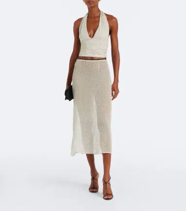 Hunza G Polka-dot sheer midi skirt | Thumbnail 4