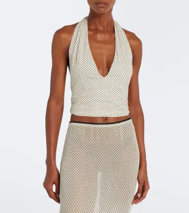 Hunza G Polka-dot halterneck crop top | Thumbnail 4