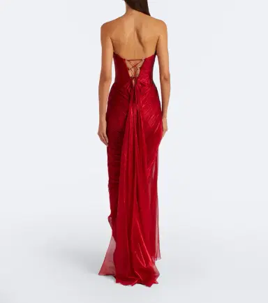 Maria Lucia Hohan Zephyra metallic silk corset gown | Thumbnail 3