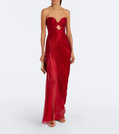 Maria Lucia Hohan Zephyra metallic silk corset gown | Thumbnail 6