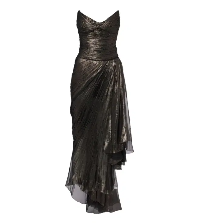 Maria Lucia Hohan Heidi metallic silk corset gown