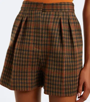 Max Mara Prince of Wales wool and cotton shorts | Thumbnail 2