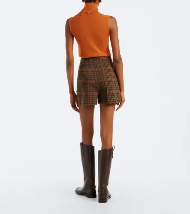 Max Mara Prince of Wales wool and cotton shorts | Thumbnail 3