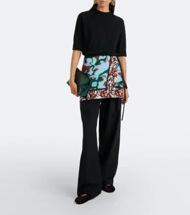 Dries Van Noten Leather-trimmed velvet ballet flats | Thumbnail 6 Dries Van Noten Leather-trimmed velvet ballet flats | Thumbnail 6