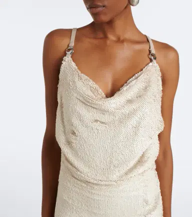 Coperni Draped open-back sequined maxi dress | Thumbnail 2