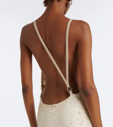Coperni Draped open-back sequined maxi dress | Thumbnail 4