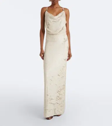 Coperni Draped open-back sequined maxi dress | Thumbnail 6