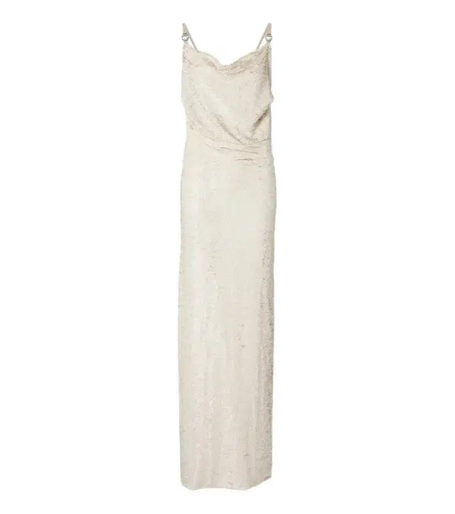 Coperni Draped open-back sequined maxi dress