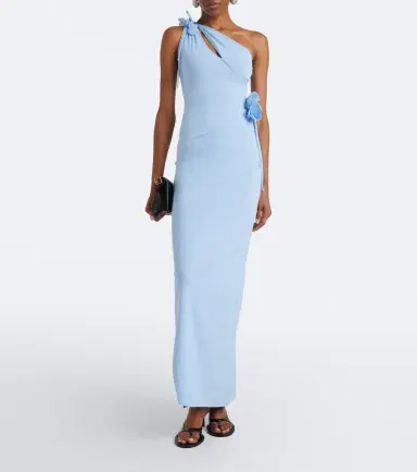 Coperni Floral-appliqué asymmetric jersey gown | Thumbnail 3