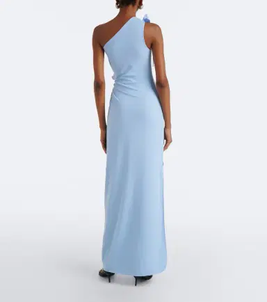 Coperni Floral-appliqué asymmetric jersey gown | Thumbnail 5