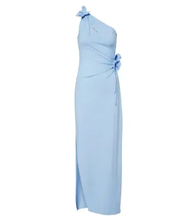 Coperni Floral-appliqué asymmetric jersey gown | Thumbnail 1