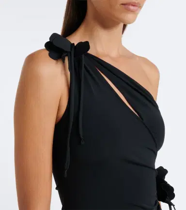 Coperni Floral-appliqué asymmetric cocktail dress | Thumbnail 4