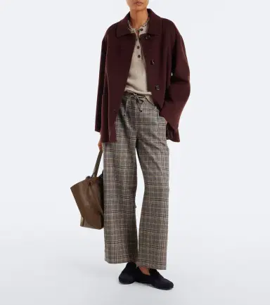 'S Max Mara Checked virgin wool wide-leg pants | Thumbnail 3 'S Max Mara Checked virgin wool wide-leg pants | Thumbnail 3