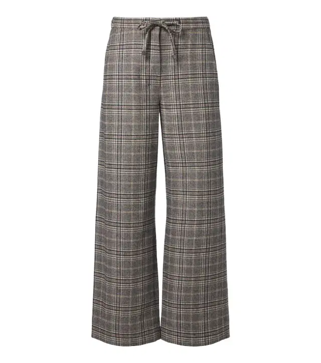 'S Max Mara Checked virgin wool wide-leg pants