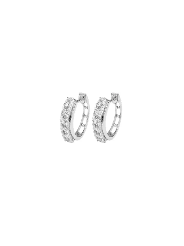 Wish Fine Jewelry 0.417ct Diamond 18K Gold Hoop Earrings