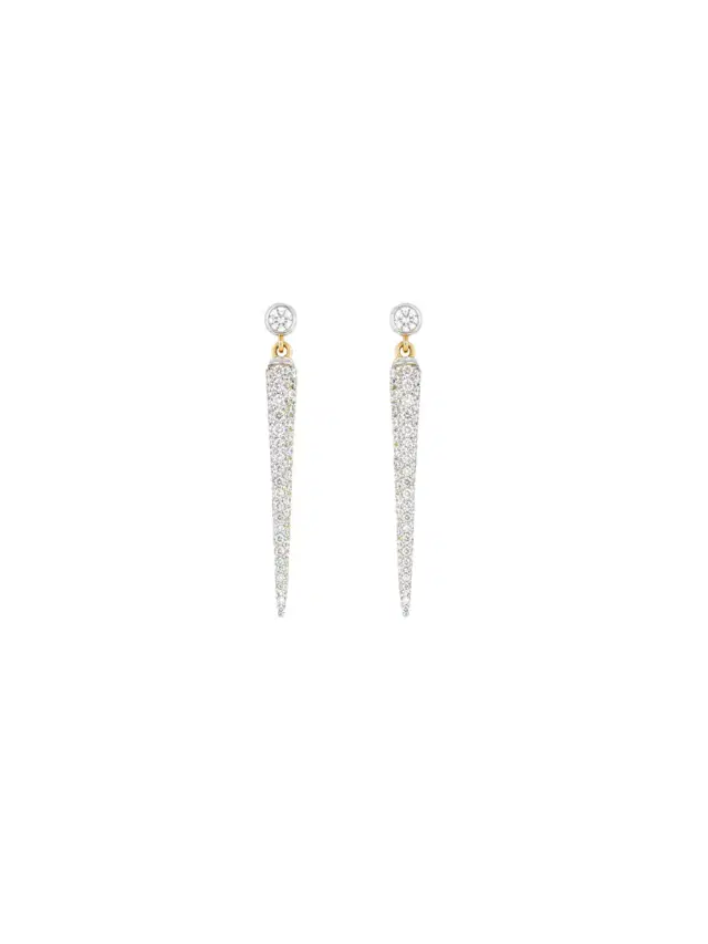 Wish Fine Jewelry 0.45ct Diamond 14K Gold Graduated Dangle Drop Earrings