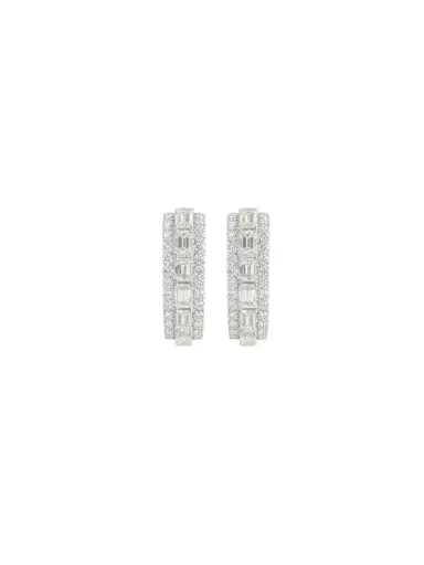 Wish Fine Jewelry 1.30ct Diamond 14K Gold Hoop Earrings | Thumbnail 1