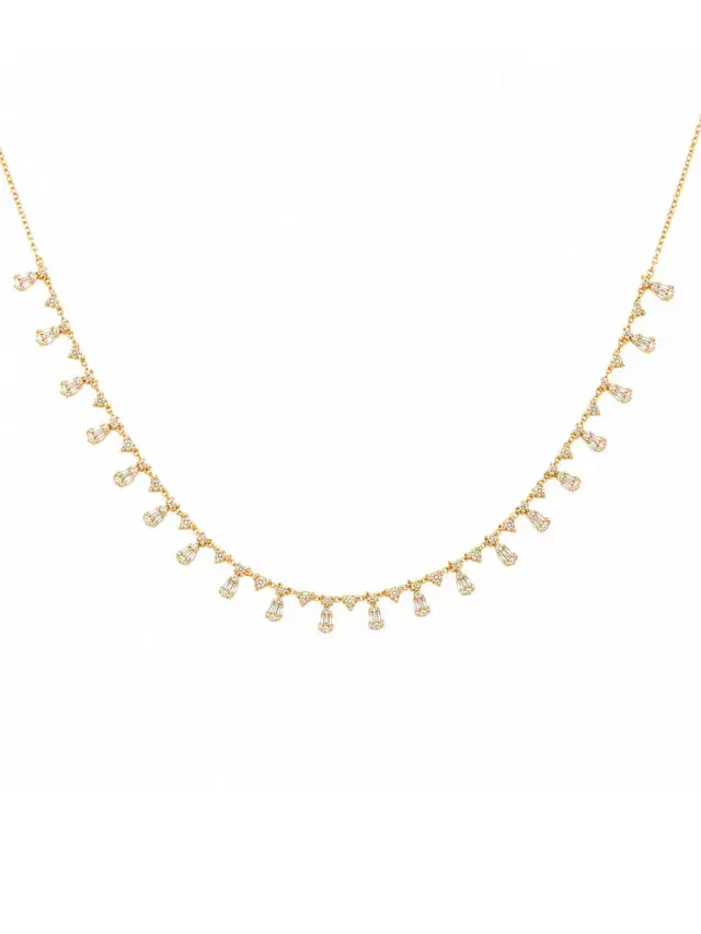 Wish Fine Jewelry 2.60ct Diamond 14K Gold Station Necklace