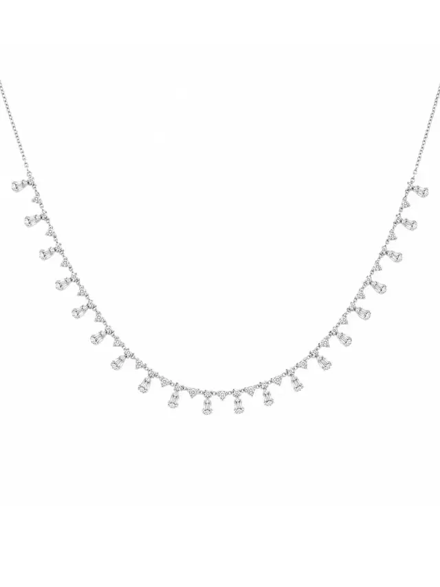 Wish Fine Jewelry 2.60ct Diamond 14K Gold Station Necklace