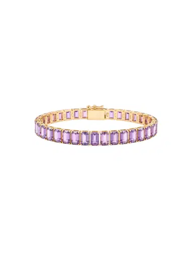 Wish Fine Jewelry 29.45ct Amethyst 18K Gold Tennis Bracelet | Thumbnail 1 Wish Fine Jewelry 29.45ct Amethyst 18K Gold Tennis Bracelet | Thumbnail 1