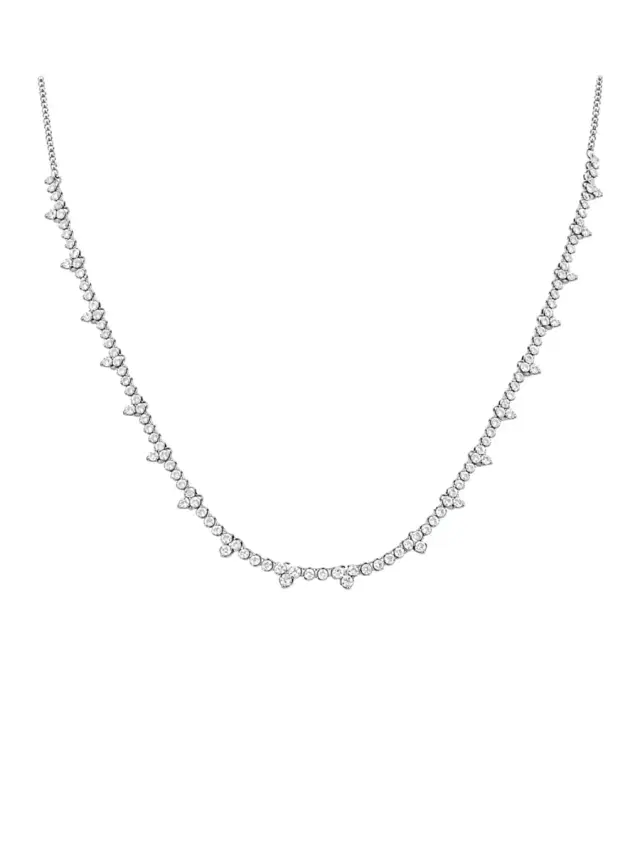 3.00ct Diamond 14K Gold Station Necklace