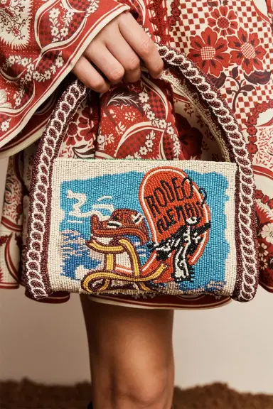 ALÉMAIS Ace Beaded Barrel Bag | Thumbnail 2