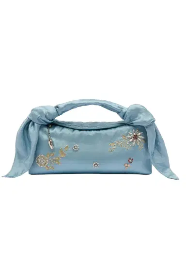 Erdem Embellished East West Bloom Bag - Artist Blue | Thumbnail 1 Erdem Embellished East West Bloom Bag - Artist Blue | Thumbnail 1