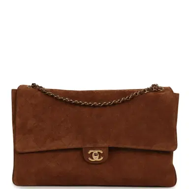 Chanel Chanel Maxi "Souplissimo" Large Flap Bag Camel Suede Gold Hardware | Thumbnail 1 Chanel Chanel Maxi "Souplissimo" Large Flap Bag Camel Suede Gold Hardware | Thumbnail 1