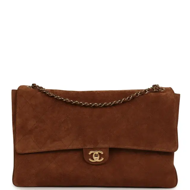 Chanel Chanel Maxi "Souplissimo" Large Flap Bag Camel Suede Gold Hardware