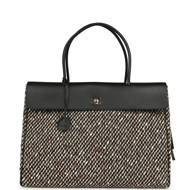 Chanel Chanel XXL "Urban Essential" Shopping Tote Black Calfskin and Multi Tweed Gold Hardware