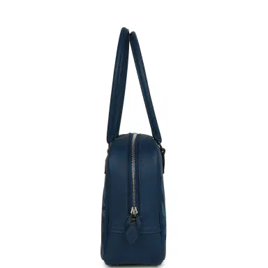 HERMÈS Hermes "Tulipomanie" Mini Plume 21 Bag Deep Bleu Swift Palladium Hardware | Thumbnail 3